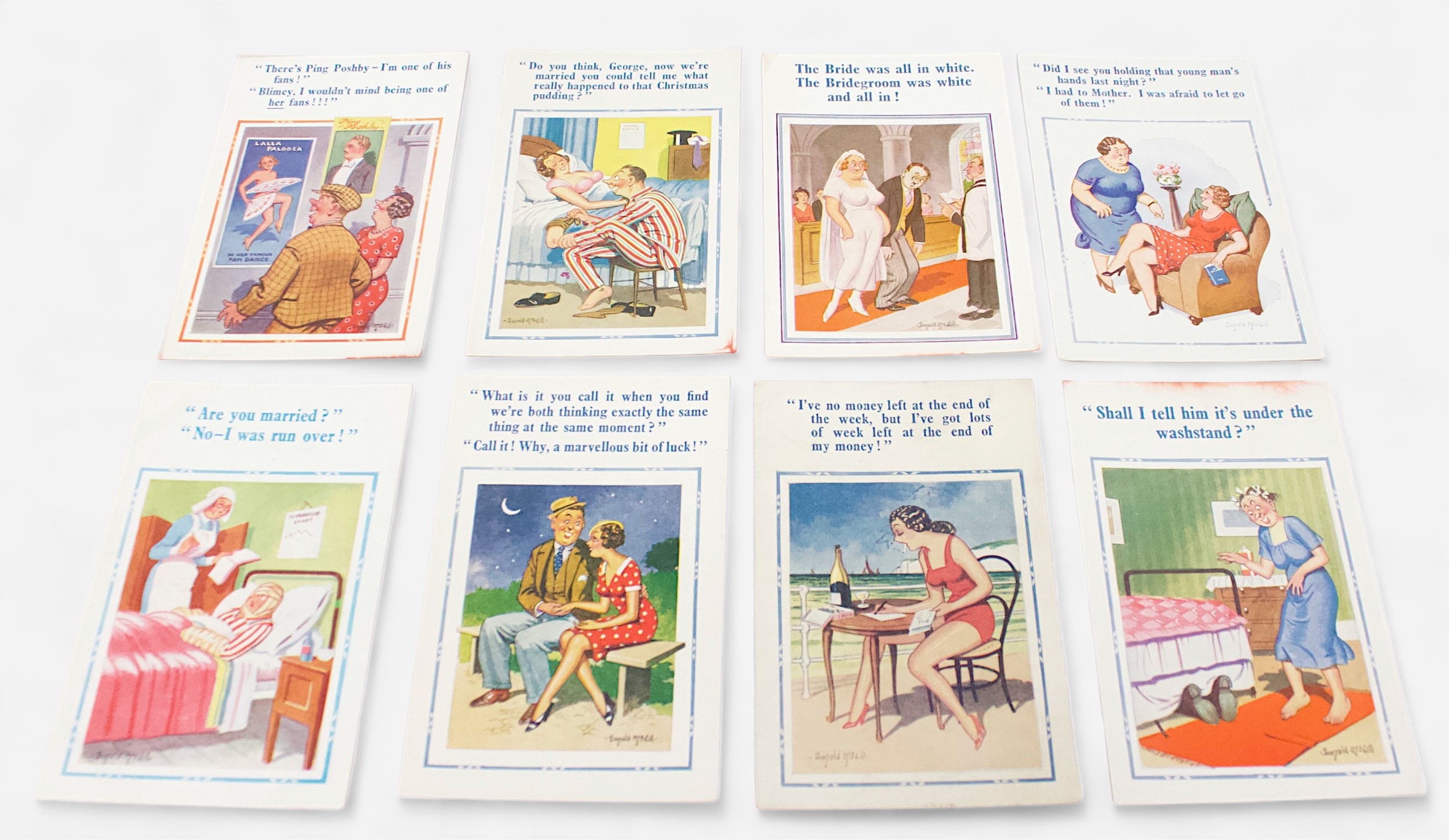 A small collection of assorted loose postcards including approximately 43 humour cards by Donald - Image 3 of 6