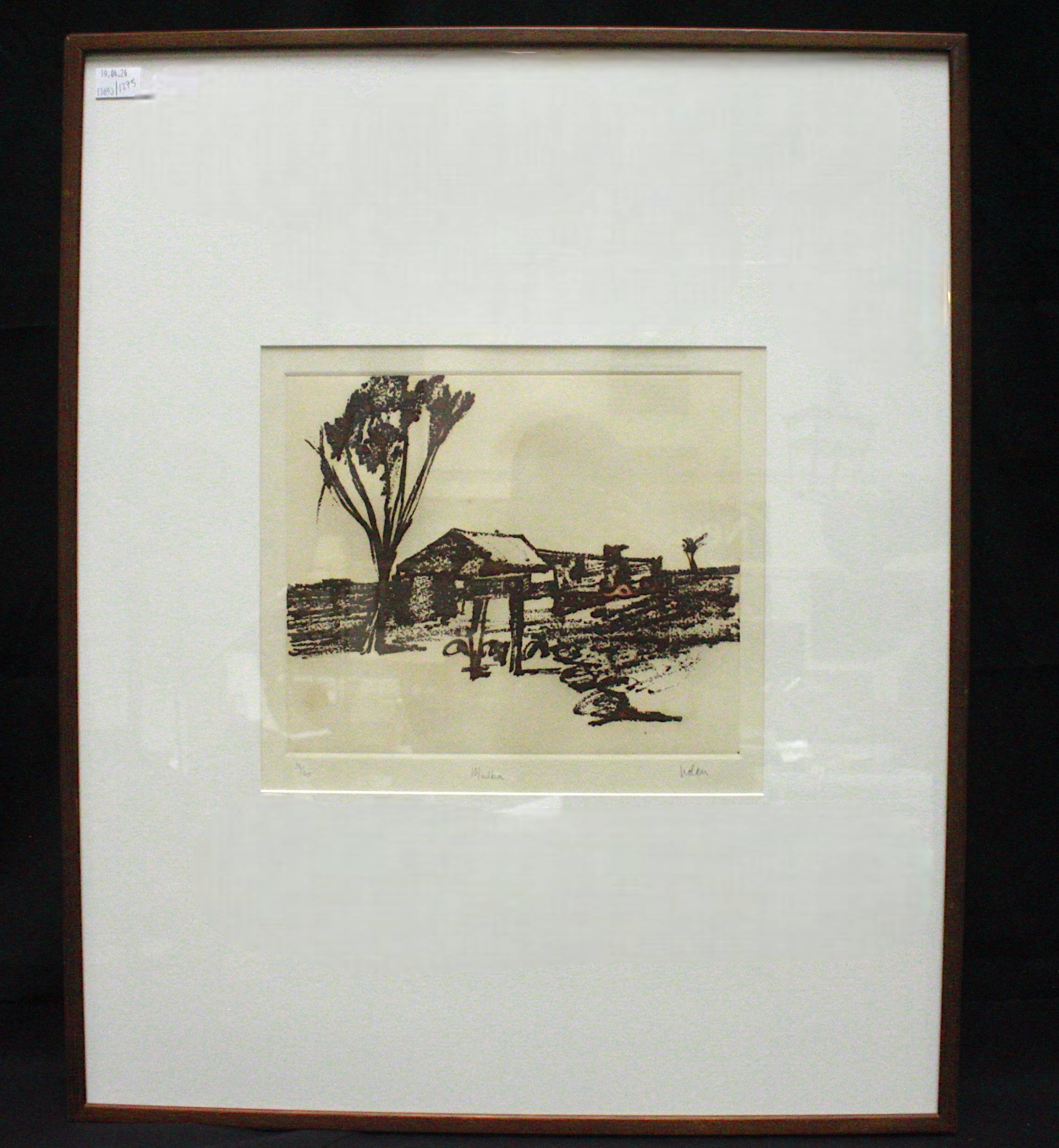 Sidney Nolan (1917 - 1992) ‘Deserted Homestead’ from the Dust Suite (1971) etching in red ink,