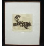 Sidney Nolan (1917 - 1992) ‘Deserted Homestead’ from the Dust Suite (1971) etching in red ink,