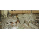 A collection of assorted Waterford Crystal glasses, including nine water goblets in the Comeragh and