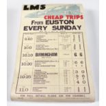 A London, Midland & Scottish Railway (LMS) poster, ‘Cheap Trips From Euston Every Sunday’, with a