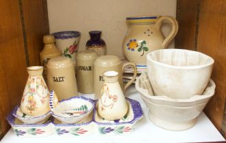 Various ceramics including Quimper faience, Doulton, and kitchenalia. (Section 26)