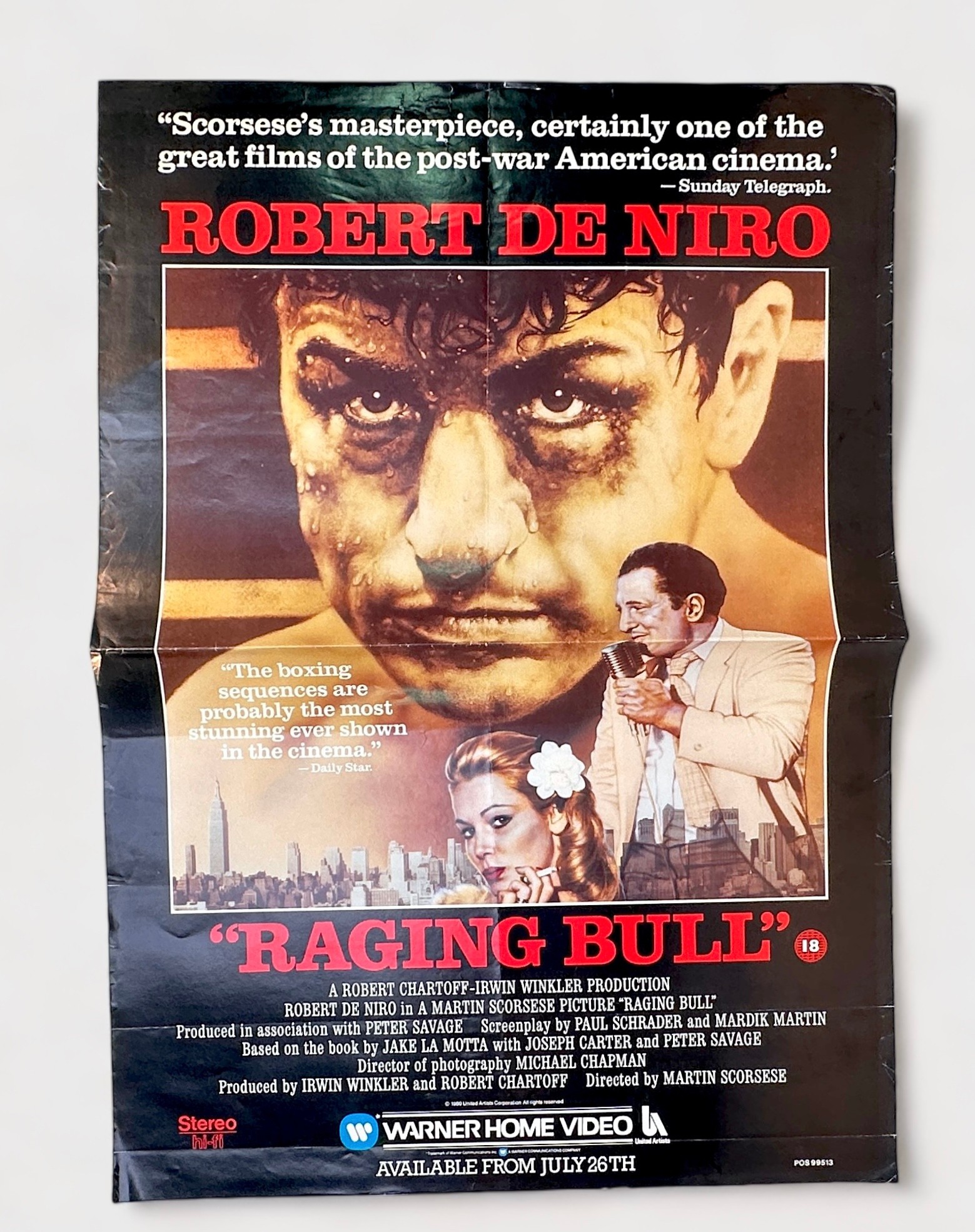 Eight assorted 1970s/80s Crime Thriller film posters, including Raging Bull (1980), starring - Image 5 of 6