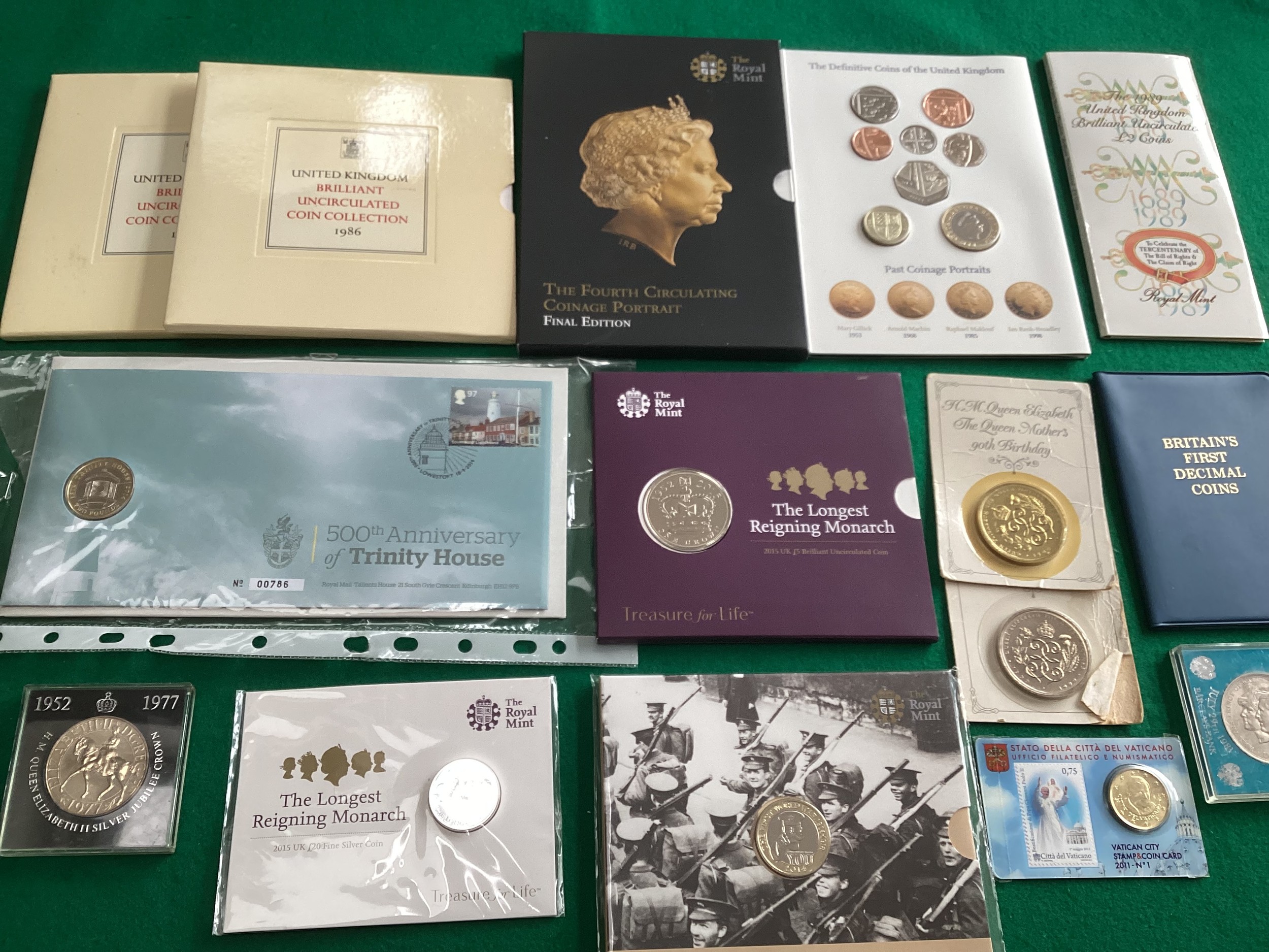 Various coin sets including four Royal Mint BU sets for the years 2019-2022 (2nd photo shows 2019