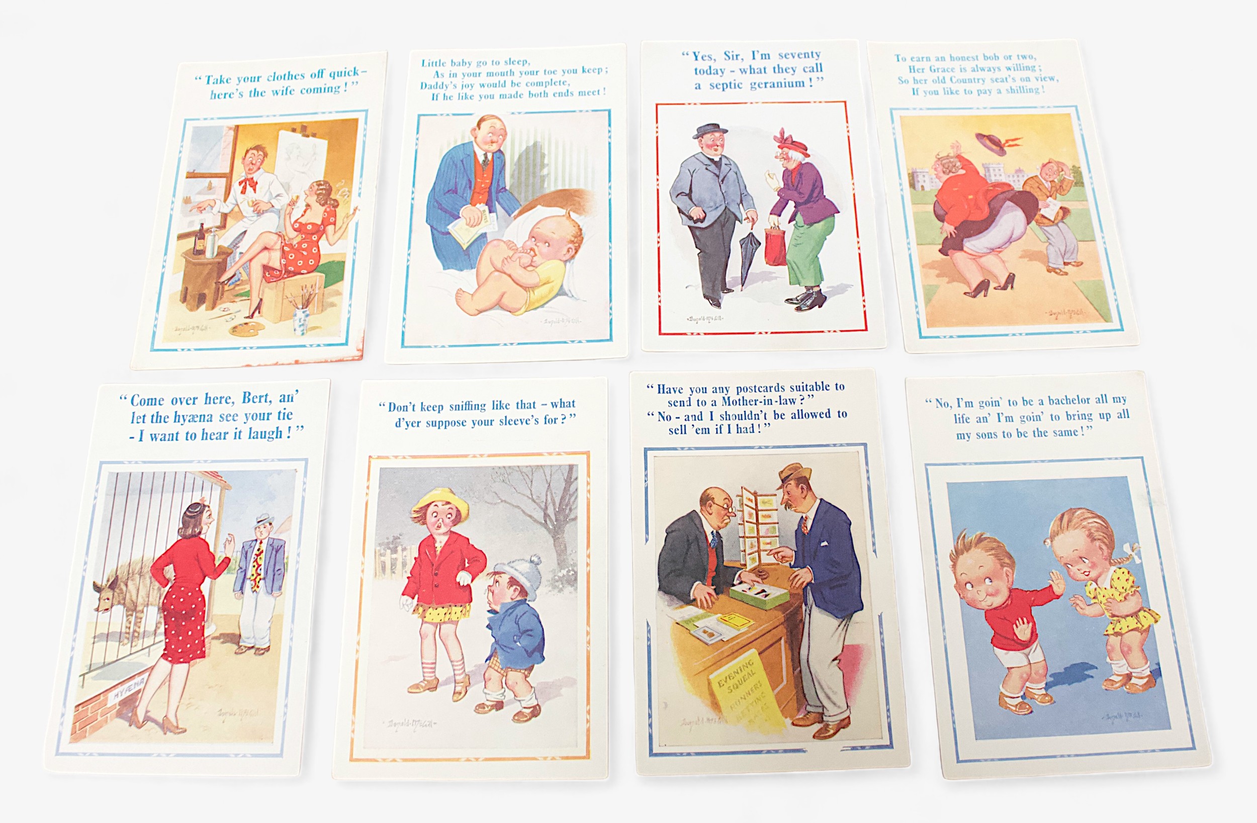 A small collection of assorted loose postcards including approximately 43 humour cards by Donald - Image 5 of 6