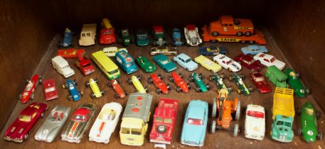 A collection of fifty assorted die-cast scale model vehicles, comprising Dinky Toys, Corgi,