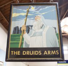 Local Interest: A large two-sided hanging swinging pub sign for 'The Druids Arms', a recently closed