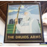 Local Interest: A large two-sided hanging swinging pub sign for 'The Druids Arms', a recently closed