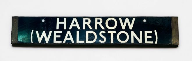 A London Underground stock destination board for Harrow (Wealdstone) - Watford (L.M.S.),