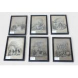 Six various framed illustrations by ‘Phiz’ (Hablot K. Browne) for Dickens’s Pickwick Papers (1836-