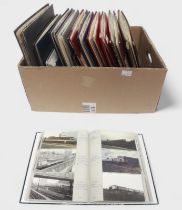 An extensive collection of railway photographs, predominantly trains, monochrome and polychrome,
