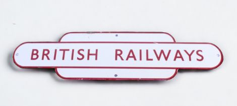 British Railways (Midland), an enamel totem shaped Poster Board Heading ‘British Railways’, 41.5cm
