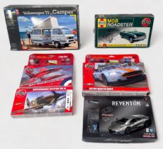 Six assorted boxed scale model plastic build kits, comprising, Airfix and Revell, including