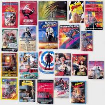 Twenty-one assorted Action and Adventure film posters for UK and German audiences, many for 1980s