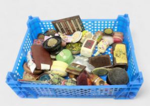 A collection of approximately 40 pin cushions including three white-metal shoes, and sereral branded