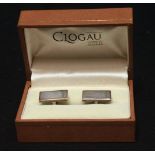 A pair of silver-gilt Welsh Clogau cufflinks, of rectangular form, in lined and branded box.