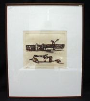 Sidney Nolan (1917 - 1992) ‘Mulka’ from the Dust Suite (1971) etching in red ink, signed and