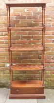 A Bevan & Funnell 'Reprodux' mahogany four-tier whatnot, of rectangular form with spindle-turned