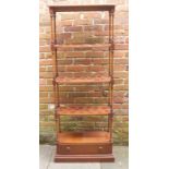 A Bevan & Funnell 'Reprodux' mahogany four-tier whatnot, of rectangular form with spindle-turned