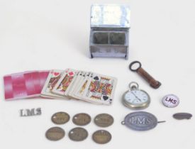 A collection of assorted London, Midland & Scotland Railway collectables, comprising, a 1940s chrome