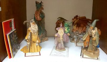 A collection of six Hap Henriksen figures from the Wizards, Jesters & Dragons collection, to include