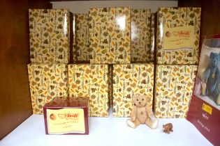Sixteen various boxed teddy bear porcelain figure sets for The Steiff Collection from Enesco,