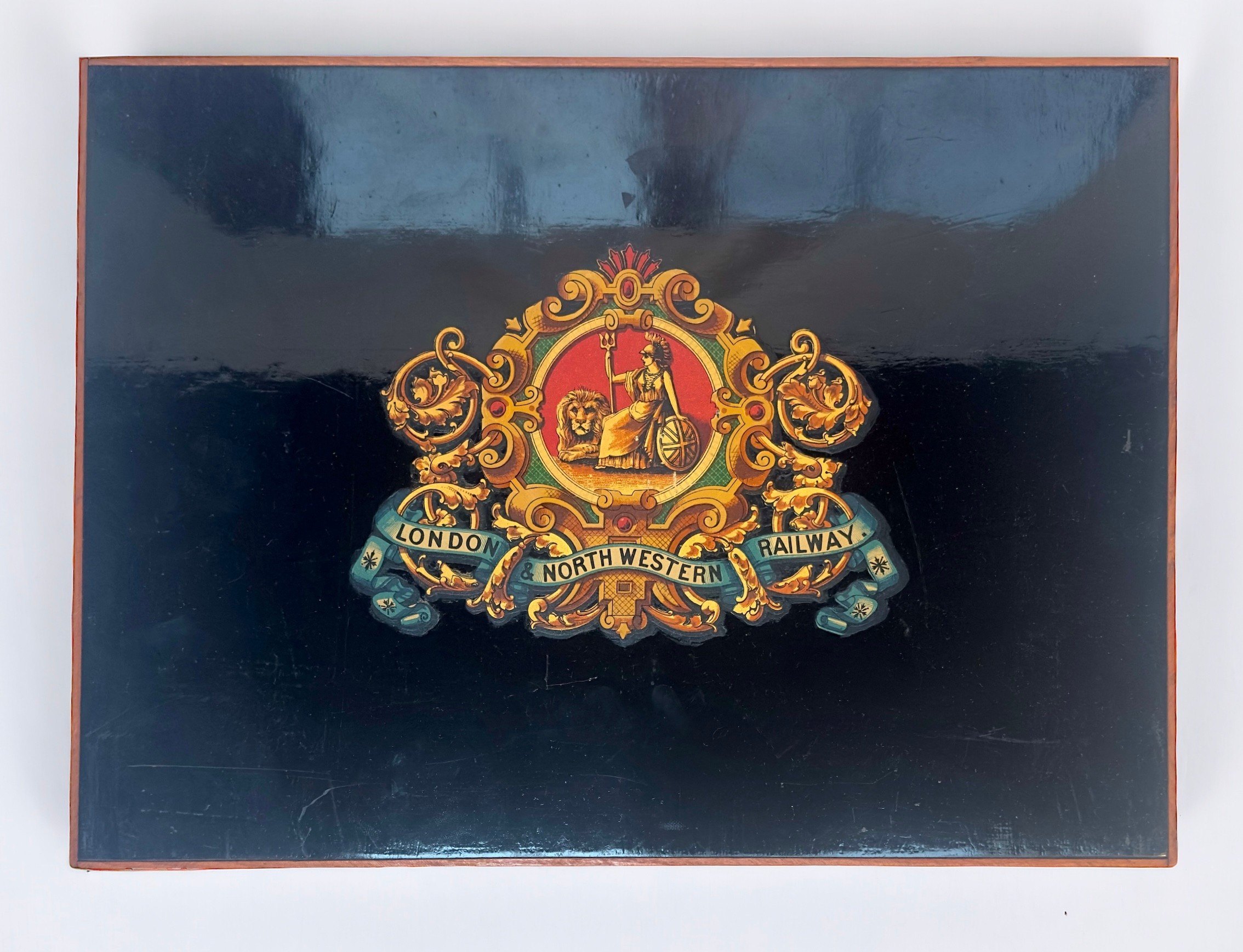 A LMS Railway hand-painted wooden sign, depciting the crest of the London, Midland & Scottish - Image 2 of 3