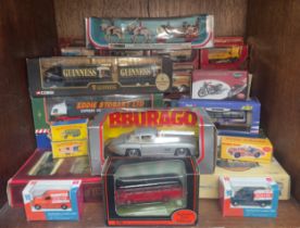 A collection of forty-eight assorted boxed die-cast scale model vehicles, comprising Matchbox, E.F.