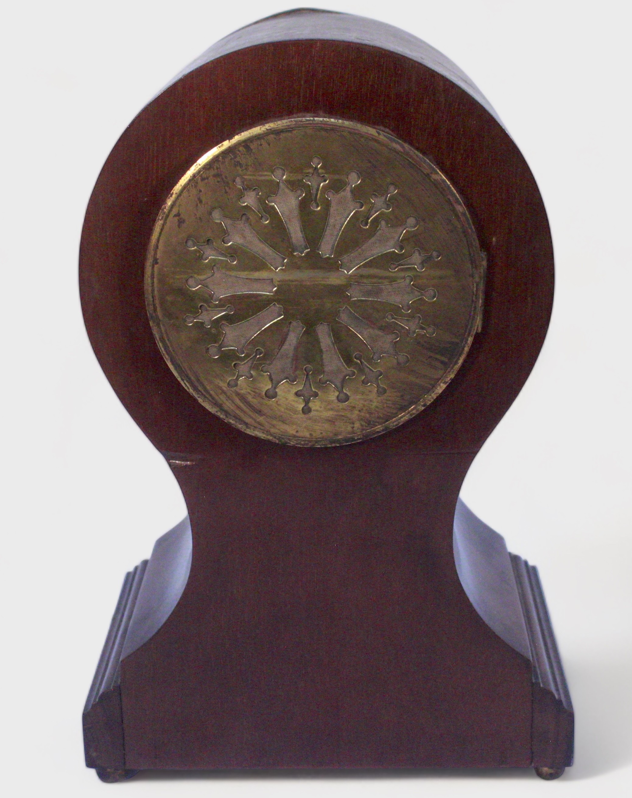 An Edwardian balloon mantel clock, with French eight-day movement by Japy Freres, striking a gong, - Image 3 of 3