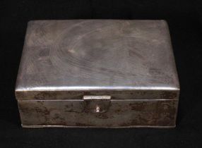 A Chinese export silver cigarette box by Wang Hing, of rectangular form, with hinged lid, lined