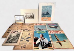 Three vintage aviation magazines 'Flying, The New Air Weekly,' 29 Oct 1938, 14 Jan 1939, 21 Jan