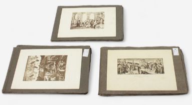 A large collection of reproductive art works of Old Masters, printed in sepia with titles, W.A.