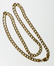 A 9ct gold curb link chain, total weight 37.8 grams.