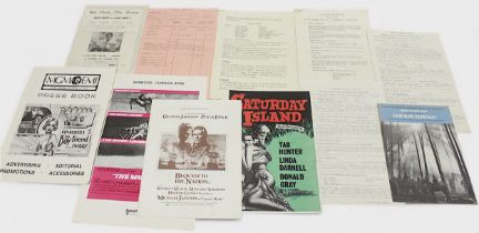 A collection of assorted film ephemera and promotional material, comprising Call Sheets from the