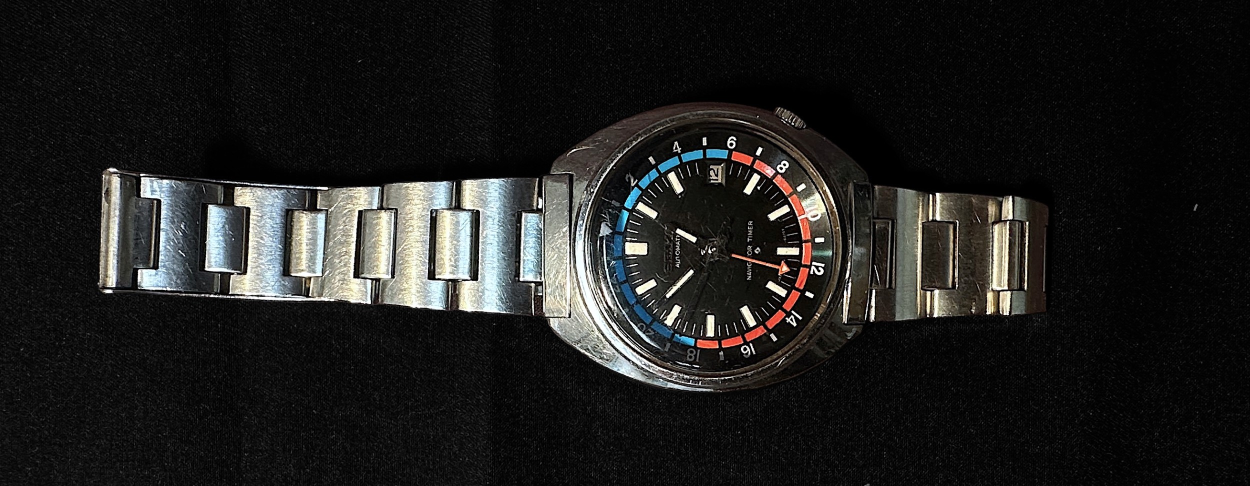 A gents stainless steel Seiko Navigator Timer wristwatch, reference no. 6117-6410, C.1970’s, the - Image 2 of 3