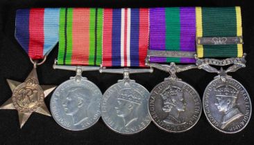 A WW2 medal group of five to Sgt J.J. Barnes, Army Catering Corps, ccomprising 1939-45 Star, Defence