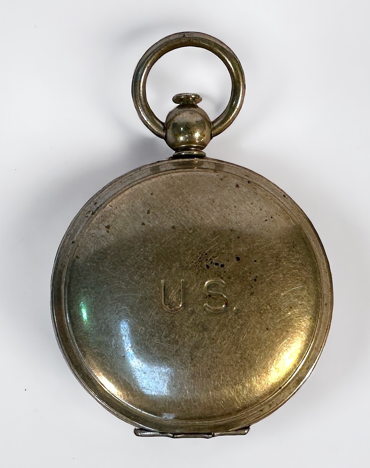 A white metal cased Everite open-faced pocket watch, dial inscribed ‘Everite H. Samuel - Image 3 of 5