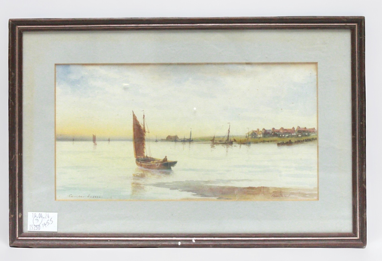 Thomas William Garman Morris Avondale (1860-1935), 'Camber Sussex,' sailing barge and other craft on - Image 4 of 4