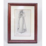 Augustus John (British 1868-1961), full-length study of a late Victorian lady wearing long dress,