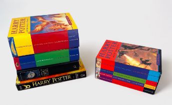 Eight various Harry Potter books, including four first editions; Order of the Phoenix; The Half-