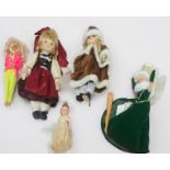 Seven assorted 20th Century dolls, including a boxed Chiltern doll, vintage Barbie examples, etc.