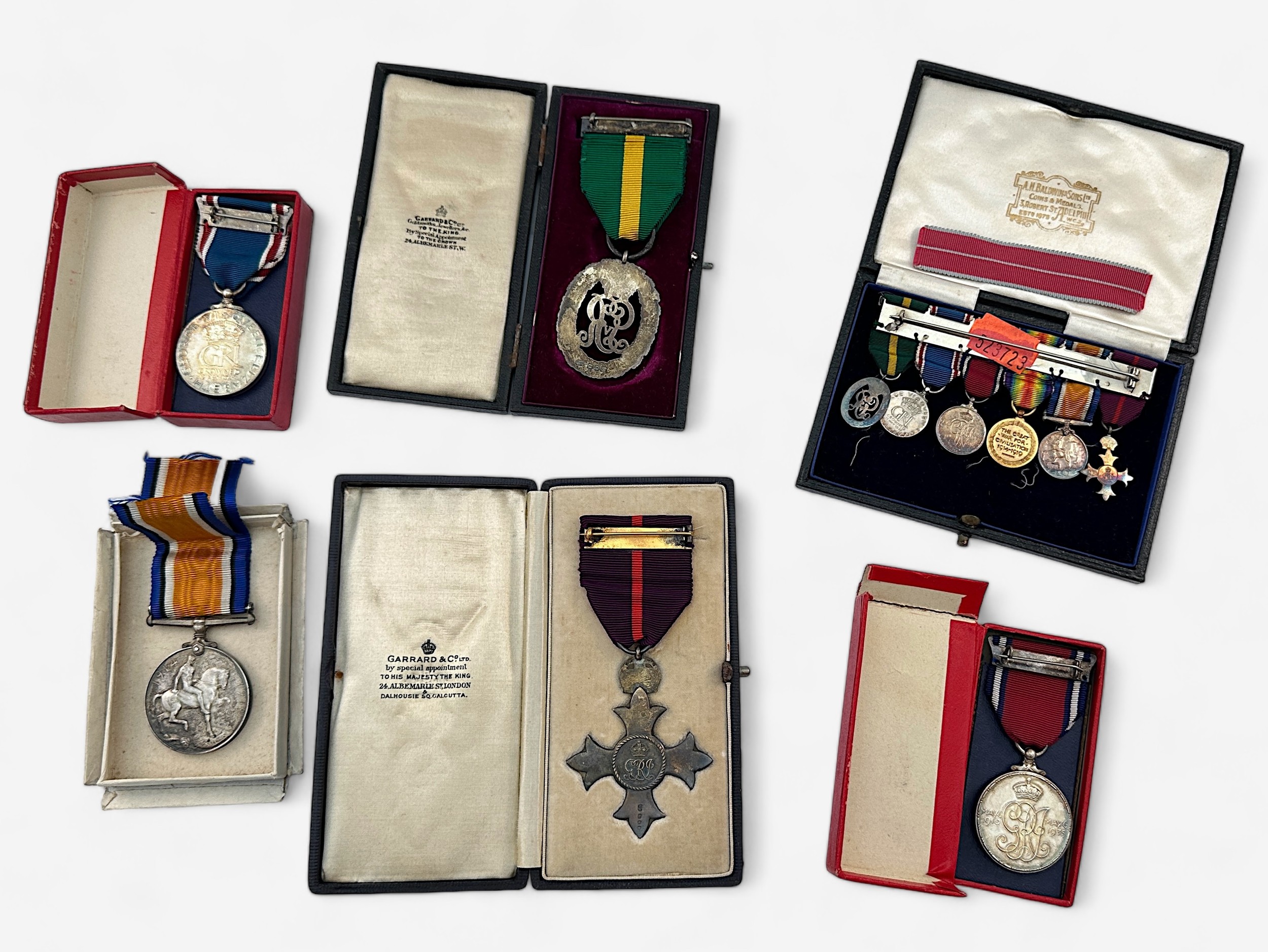 A WW1 RAF / R.E.T.V.F. Group of O.B.E. (Mil 2nd Type), War Medal, (missing Victory Medal), Geo. V - Bild 4 aus 5