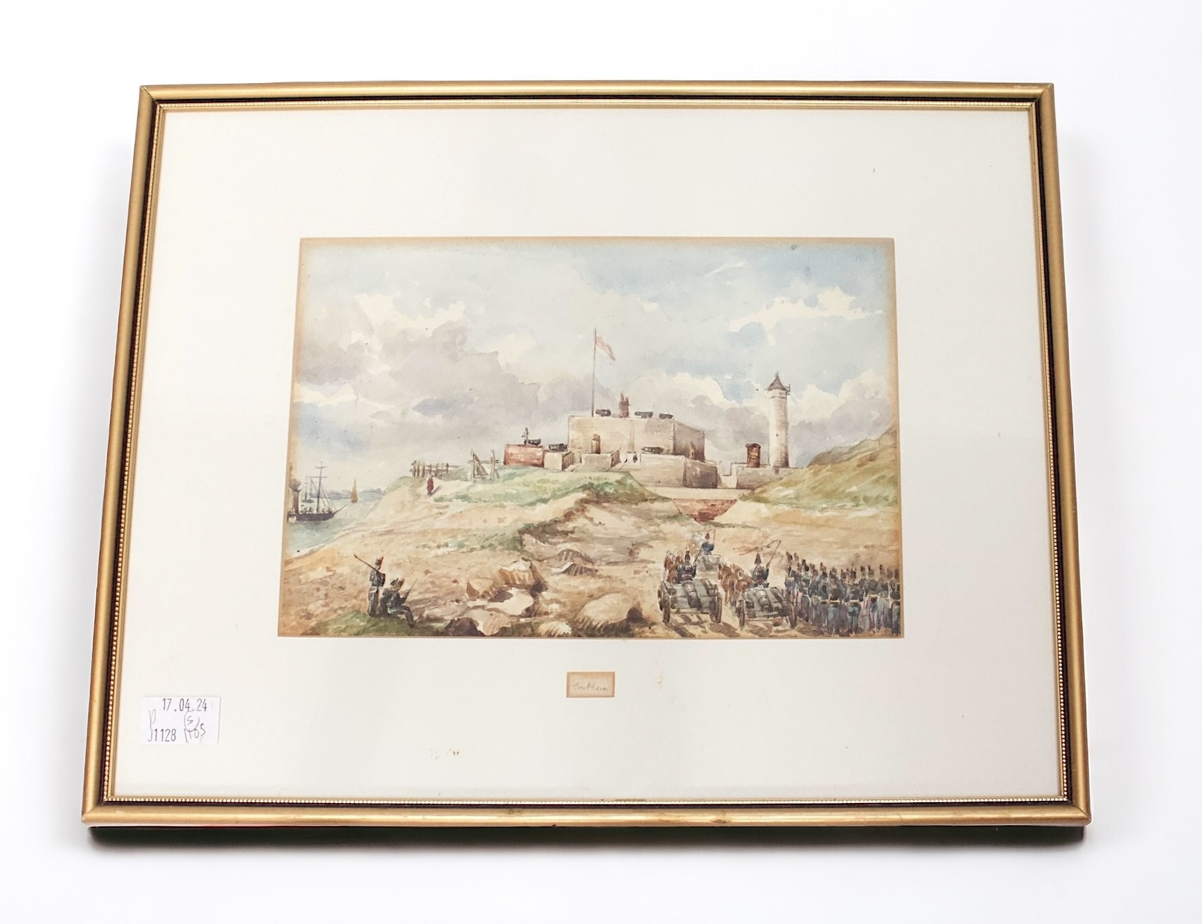 19th Century English School. Five watercolours of Naval Personnel drilling in Southsea and around - Image 5 of 6