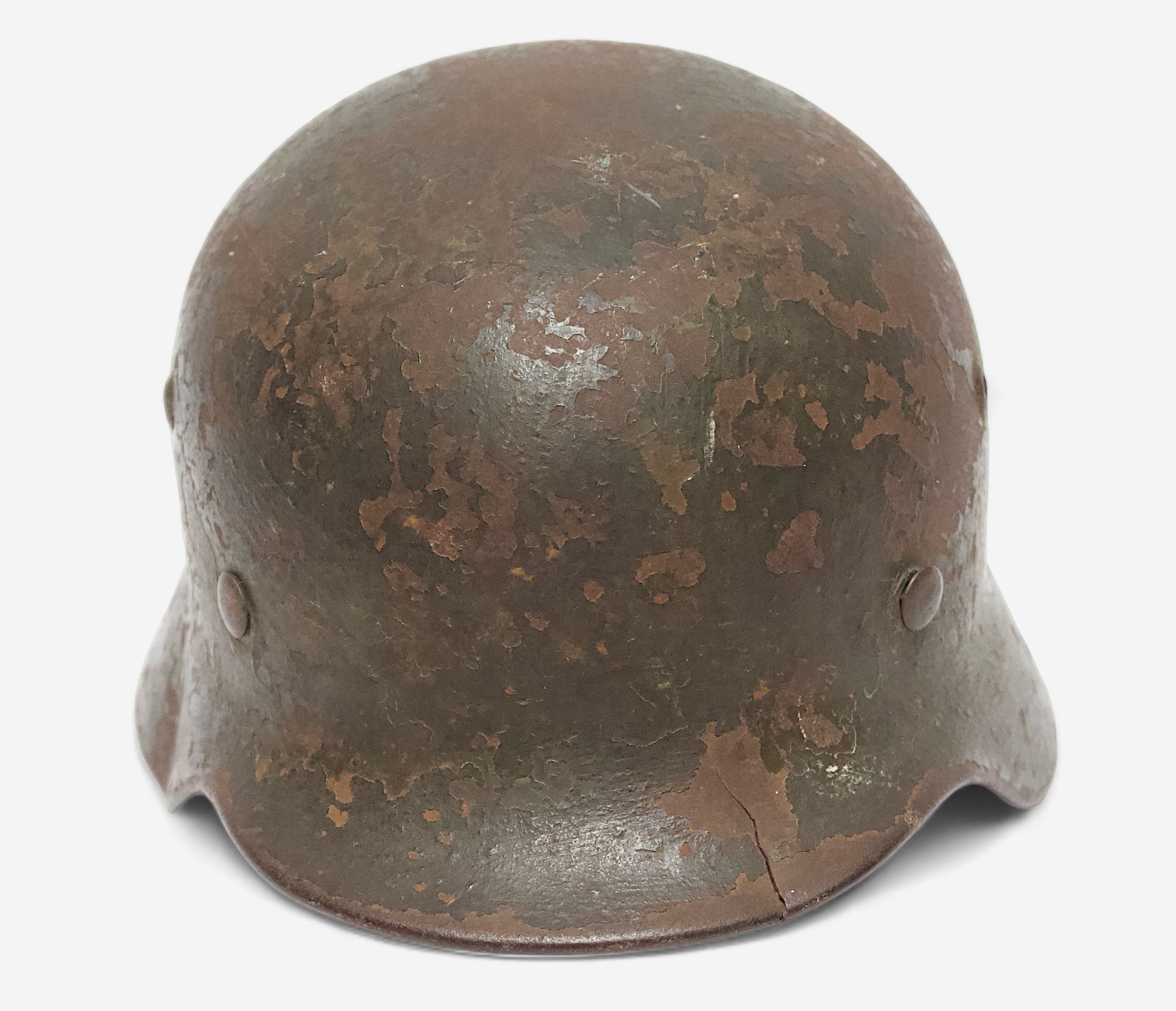 An original WWII German Third Reich M35 Stahlhelm steel combat helmet, with double decal, Eagle - Image 3 of 5