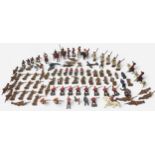 A collection of assorted loose lead soldiers including cavalrymen, Scots Guards and medics etc. by