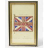 A hand-painted framed display 'The King's Colour, 'The King's Own Royal Lancaster Regiment' with