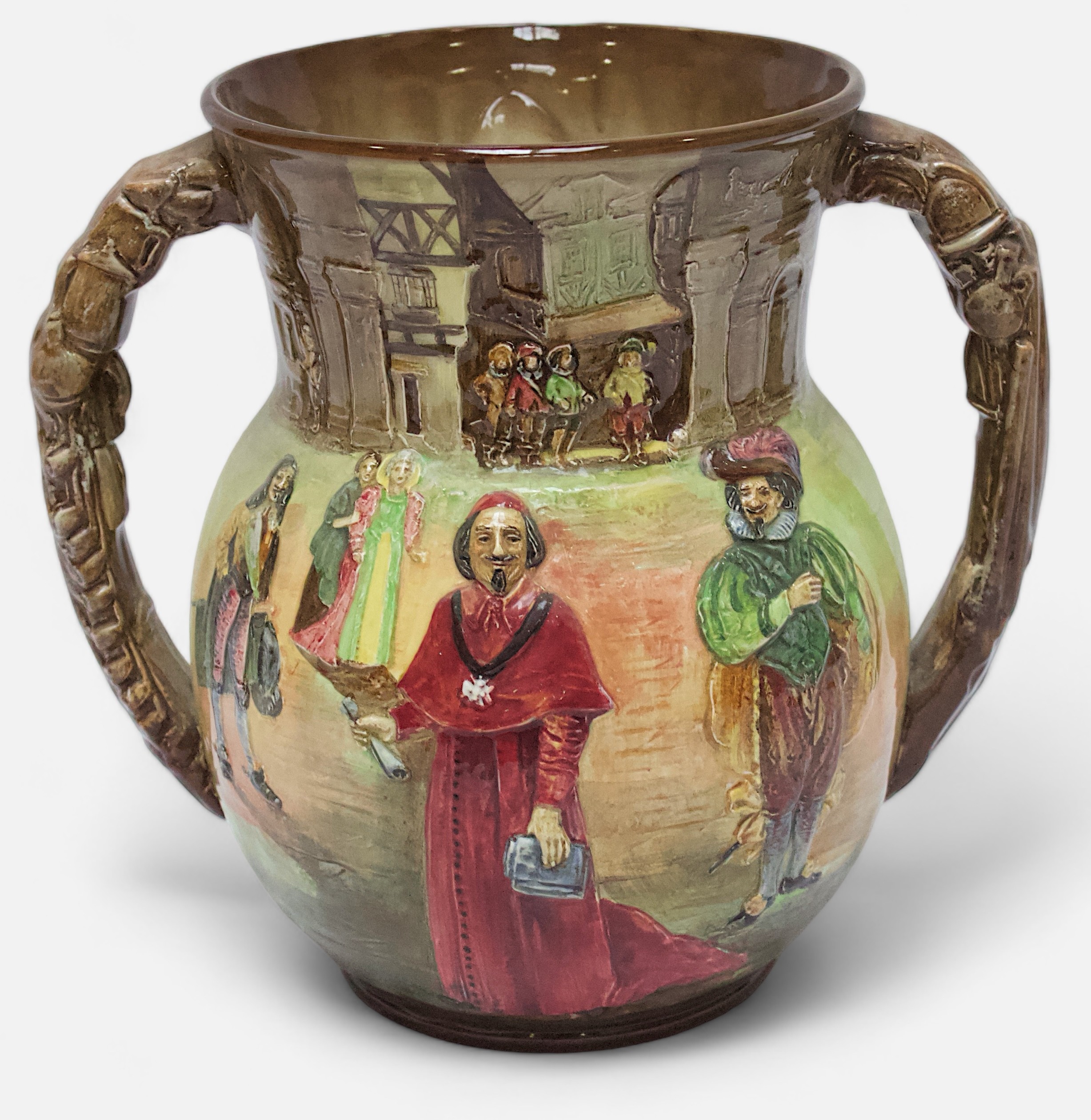 A Royal Doulton loving cup, ‘The Great Romance of Louis XIII Reign’ The Three Musketeers by Dumas, - Image 2 of 6