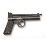 A Webley 'Junior' .177 Air Pistol, wity vertical-ribbed pressed metal grips, serial number J23645.