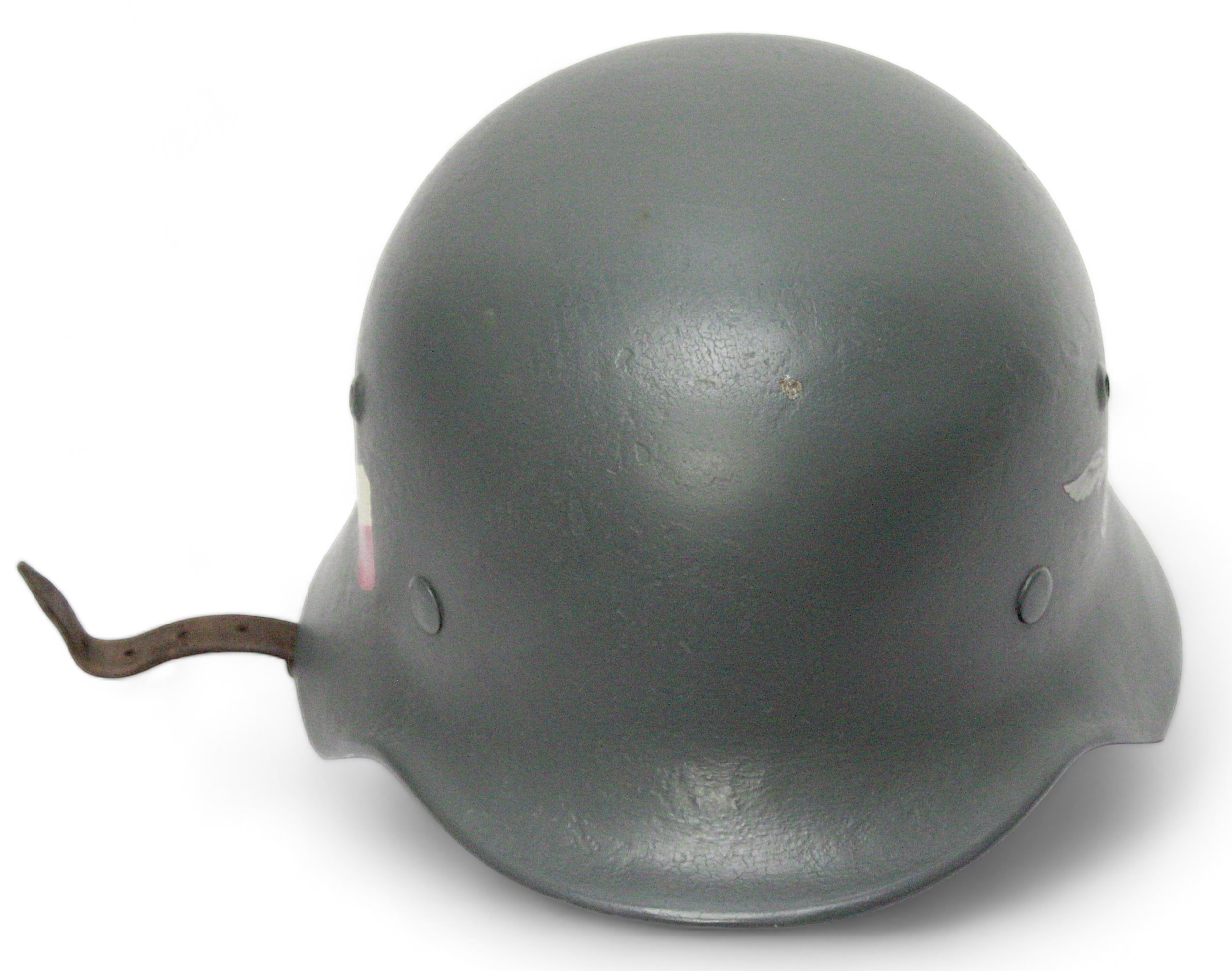 A WW2 German Third Reich M35 Heer helmet, stamped EF62/ 801, 8-tongue leather liner stamped '55,'