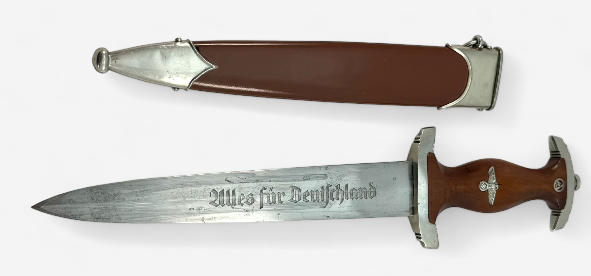 A WWII Second World War Third Reich German SA Officers dress dagger with wooden grip and inset SA